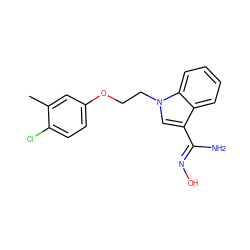 Cc1cc(OCCn2cc(/C(N)=N/O)c3ccccc32)ccc1Cl ZINC000004140764