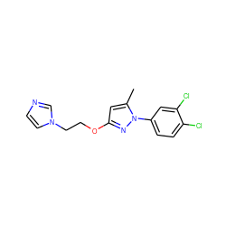 Cc1cc(OCCn2ccnc2)nn1-c1ccc(Cl)c(Cl)c1 ZINC000034658977