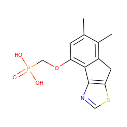 Cc1cc(OCP(=O)(O)O)c2c(c1C)Cc1scnc1-2 ZINC000045392813