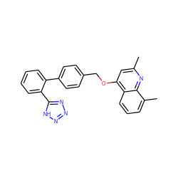 Cc1cc(OCc2ccc(-c3ccccc3-c3nnn[nH]3)cc2)c2cccc(C)c2n1 ZINC000013728695