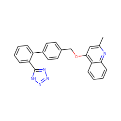 Cc1cc(OCc2ccc(-c3ccccc3-c3nnn[nH]3)cc2)c2ccccc2n1 ZINC000003788826