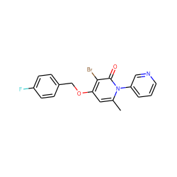 Cc1cc(OCc2ccc(F)cc2)c(Br)c(=O)n1-c1cccnc1 ZINC000049034362