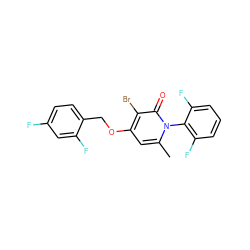 Cc1cc(OCc2ccc(F)cc2F)c(Br)c(=O)n1-c1c(F)cccc1F ZINC000072173244