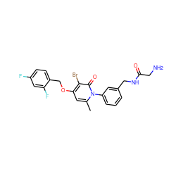 Cc1cc(OCc2ccc(F)cc2F)c(Br)c(=O)n1-c1cccc(CNC(=O)CN)c1 ZINC000072171966