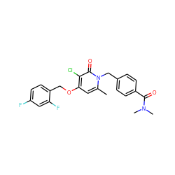 Cc1cc(OCc2ccc(F)cc2F)c(Cl)c(=O)n1Cc1ccc(C(=O)N(C)C)cc1 ZINC000049018220