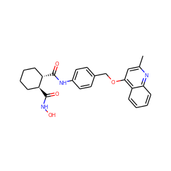 Cc1cc(OCc2ccc(NC(=O)[C@H]3CCCC[C@@H]3C(=O)NO)cc2)c2ccccc2n1 ZINC000040951866