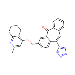 Cc1cc(OCc2ccc3c(-c4nnn[nH]4)cc4ccccc4c(=O)c3c2)c2c(n1)CCCC2 ZINC000013742167