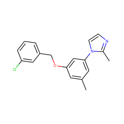 Cc1cc(OCc2cccc(Cl)c2)cc(-n2ccnc2C)c1 ZINC000036352027