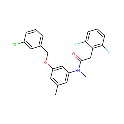 Cc1cc(OCc2cccc(Cl)c2)cc(N(C)C(=O)Cc2c(F)cccc2F)c1 ZINC000036352030