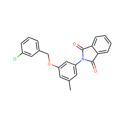 Cc1cc(OCc2cccc(Cl)c2)cc(N2C(=O)c3ccccc3C2=O)c1 ZINC000036352032