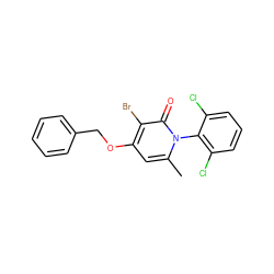 Cc1cc(OCc2ccccc2)c(Br)c(=O)n1-c1c(Cl)cccc1Cl ZINC000034324076