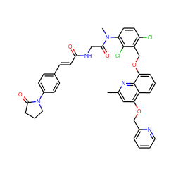 Cc1cc(OCc2ccccn2)c2cccc(OCc3c(Cl)ccc(N(C)C(=O)CNC(=O)/C=C/c4ccc(N5CCCC5=O)cc4)c3Cl)c2n1 ZINC000026721949