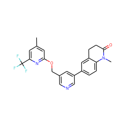 Cc1cc(OCc2cncc(-c3ccc4c(c3)CCC(=O)N4C)c2)nc(C(F)(F)F)c1 ZINC000221364358