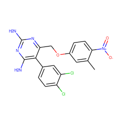 Cc1cc(OCc2nc(N)nc(N)c2-c2ccc(Cl)c(Cl)c2)ccc1[N+](=O)[O-] ZINC000037868597