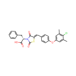 Cc1cc(Oc2ccc(/C=C3\SC(=O)N([C@@H](Cc4ccccc4)C(=O)O)C3=O)cc2)cc(C)c1Cl ZINC000205422980