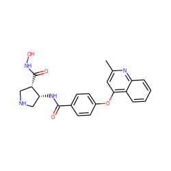 Cc1cc(Oc2ccc(C(=O)N[C@@H]3CNC[C@@H]3C(=O)NO)cc2)c2ccccc2n1 ZINC000028821946