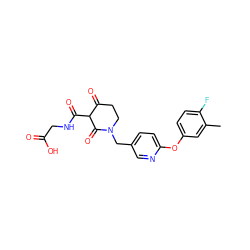 Cc1cc(Oc2ccc(CN3CCC(=O)C(C(=O)NCC(=O)O)C3=O)cn2)ccc1F ZINC000208094801