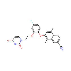 Cc1cc(Oc2ccc(F)cc2OCCn2ccc(=O)[nH]c2=O)c(C)c2cc(C#N)ccc12 ZINC001772649901