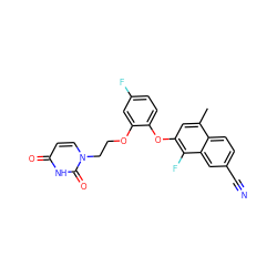 Cc1cc(Oc2ccc(F)cc2OCCn2ccc(=O)[nH]c2=O)c(F)c2cc(C#N)ccc12 ZINC001772610045