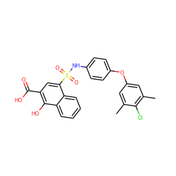 Cc1cc(Oc2ccc(NS(=O)(=O)c3cc(C(=O)O)c(O)c4ccccc34)cc2)cc(C)c1Cl ZINC000653739736