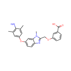 Cc1cc(Oc2ccc3nc(COc4cccc(C(=O)O)c4)n(C)c3c2)cc(C)c1N ZINC000204535781