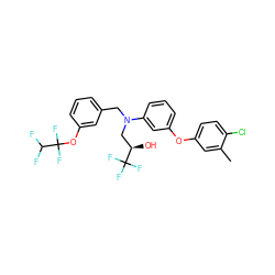 Cc1cc(Oc2cccc(N(Cc3cccc(OC(F)(F)C(F)F)c3)C[C@@H](O)C(F)(F)F)c2)ccc1Cl ZINC000026265388