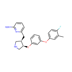 Cc1cc(Oc2cccc(O[C@H]3CNC[C@H]3Cc3cccc(N)n3)c2)ccc1F ZINC000058583186