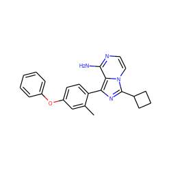 Cc1cc(Oc2ccccc2)ccc1-c1nc(C2CCC2)n2ccnc(N)c12 ZINC000095582195