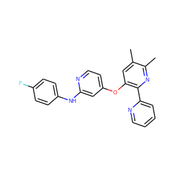 Cc1cc(Oc2ccnc(Nc3ccc(F)cc3)c2)c(-c2ccccn2)nc1C ZINC000045284167