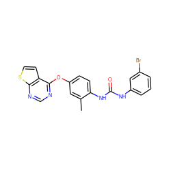 Cc1cc(Oc2ncnc3sccc23)ccc1NC(=O)Nc1cccc(Br)c1 ZINC000473145596