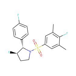 Cc1cc(S(=O)(=O)N2CC[C@@H](F)[C@@H]2c2ccc(F)cc2)cc(C)c1F ZINC000653766397