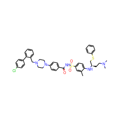 Cc1cc(S(=O)(=O)NC(=O)c2ccc(N3CCN(Cc4ccccc4-c4ccc(Cl)cc4)CC3)cc2)ccc1N[C@H](CCN(C)C)CSc1ccccc1 ZINC000096302137