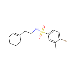 Cc1cc(S(=O)(=O)NCCC2=CCCCC2)ccc1Br ZINC000006315008