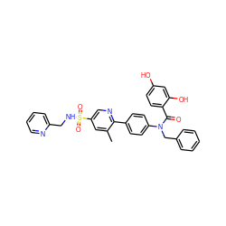 Cc1cc(S(=O)(=O)NCc2ccccn2)cnc1-c1ccc(N(Cc2ccccc2)C(=O)c2ccc(O)cc2O)cc1 ZINC000653682394