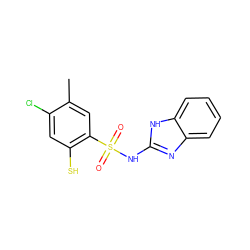 Cc1cc(S(=O)(=O)Nc2nc3ccccc3[nH]2)c(S)cc1Cl ZINC000027314129