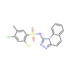 Cc1cc(S(=O)(=O)Nc2nnc3ccc4ccccc4n23)c(S)cc1Cl ZINC000001650667