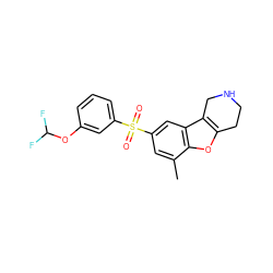 Cc1cc(S(=O)(=O)c2cccc(OC(F)F)c2)cc2c3c(oc12)CCNC3 ZINC000473179747