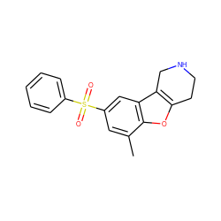 Cc1cc(S(=O)(=O)c2ccccc2)cc2c3c(oc12)CCNC3 ZINC000143532670