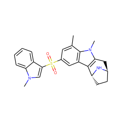 Cc1cc(S(=O)(=O)c2cn(C)c3ccccc23)cc2c3c(n(C)c12)C[C@H]1CC[C@H]3N1 ZINC000100633073