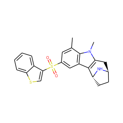 Cc1cc(S(=O)(=O)c2csc3ccccc23)cc2c3c(n(C)c12)C[C@H]1CC[C@H]3N1 ZINC000100633079