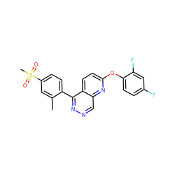 Cc1cc(S(C)(=O)=O)ccc1-c1nncc2nc(Oc3ccc(F)cc3F)ccc12 ZINC000138254897