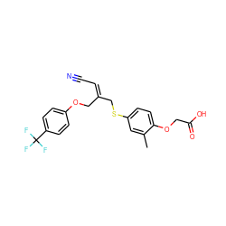 Cc1cc(SC/C(=C/C#N)COc2ccc(C(F)(F)F)cc2)ccc1OCC(=O)O ZINC000040391945