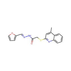 Cc1cc(SCC(=O)N/N=C/c2ccco2)nc2ccccc12 ZINC000000352342