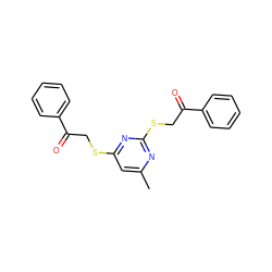 Cc1cc(SCC(=O)c2ccccc2)nc(SCC(=O)c2ccccc2)n1 ZINC000000872704