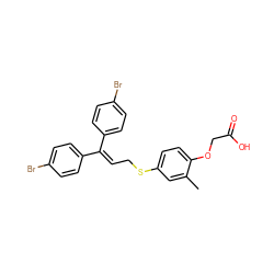 Cc1cc(SCC=C(c2ccc(Br)cc2)c2ccc(Br)cc2)ccc1OCC(=O)O ZINC000003949277