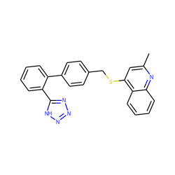 Cc1cc(SCc2ccc(-c3ccccc3-c3nnn[nH]3)cc2)c2ccccc2n1 ZINC000013744320