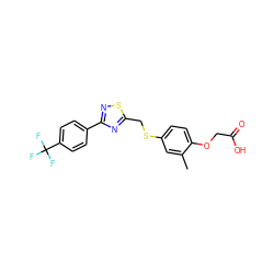 Cc1cc(SCc2nc(-c3ccc(C(F)(F)F)cc3)ns2)ccc1OCC(=O)O ZINC000028710190