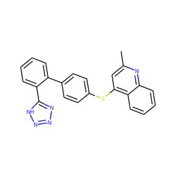 Cc1cc(Sc2ccc(-c3ccccc3-c3nnn[nH]3)cc2)c2ccccc2n1 ZINC000013744310