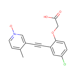 Cc1cc[n+]([O-])cc1C#Cc1cc(Cl)ccc1OCC(=O)O ZINC000073165838