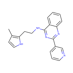 Cc1cc[nH]c1CCNc1nc(-c2cccnc2)nc2ccccc12 ZINC000012360781